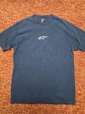 Vintage Y2k Alpinestars Navy Short-Sleeve "Racing Ahead"  Tee